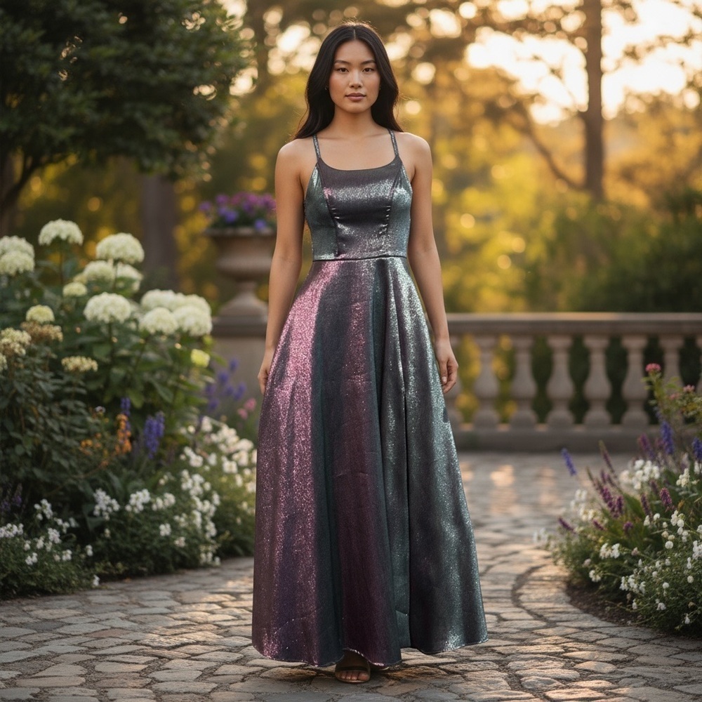 Xtraordinary IRIDESCENT BLU E/PINK /PRUPLE PRINCESS GOWN | SIZE 3